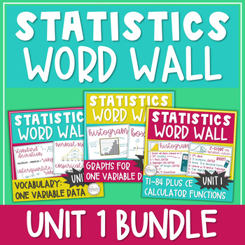 Preview of Statistics Word Wall / Statistics Posters / Math Bulletin Board Graphs & Charts