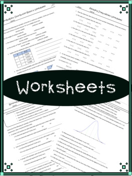 Preview of Statistics Worksheets - Probability Distributions