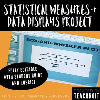 Preview of Statistics & Data Display Project for 6th Grade Math PBL (Fully Editable)