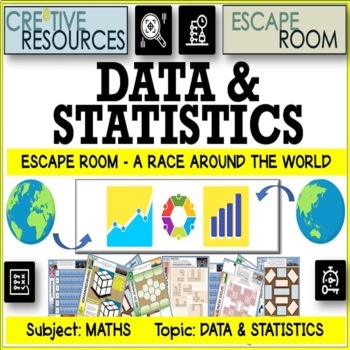 Preview of Statistics and Data Math High School Escape Room