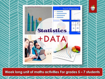 Preview of Statistics & Data Math Unit | Project Based Learning | Mean, Median, Mode, Range