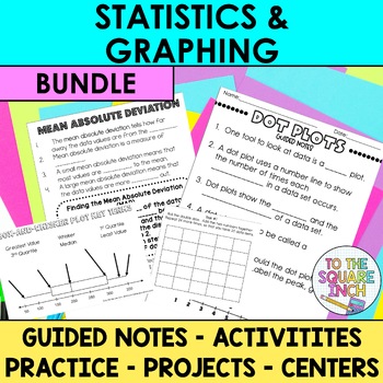 Preview of Statistics and Graphing Data Notes, Activities and Projects