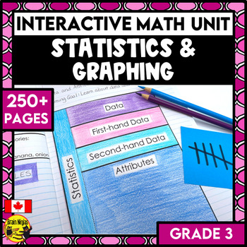Preview of Statistics and Graphing Interactive Math Unit | Grade 3