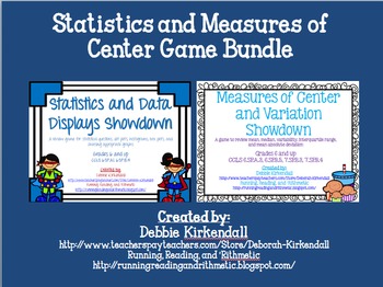 Preview of Statistics and Measures of Center Showdown Game Bundle