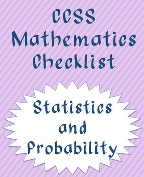 Preview of Statistics and Probability CCSS checklist (quarters)
