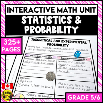 Preview of Statistics Graphing and Probability Interactive Math Unit | Grade 5 and Grade 6