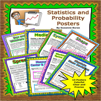 Preview of Statistics and Probability Posters: 6.SP.1-5