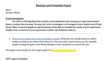 Preview of Statistics and Probability Project