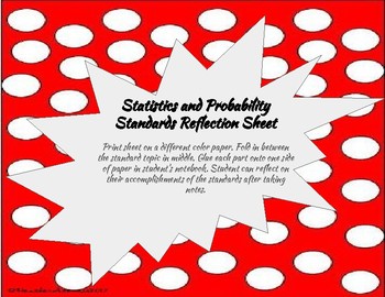 Preview of Statistics and Probability Standard Reflection Sheet