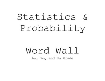 Preview of Statistics and Probability - Word Wall