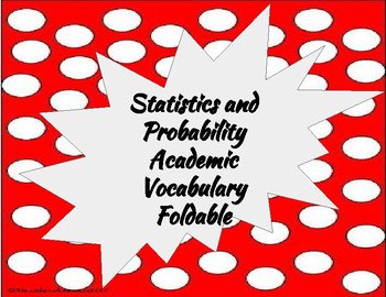 Preview of Statistics and Vocabulary Foldable