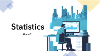 Preview of Statistics animated powerpoint lesson template