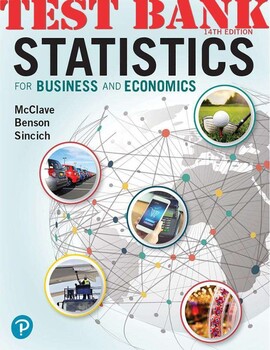 Preview of Statistics for Business and Economics 14th Edition By James, George TEST BANK