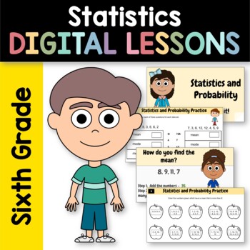 Preview of Statistics for Sixth Grade Google Slides | Math Skills Review