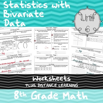 statistics with bivariate data unit 6 8th grade worksheets distance learn