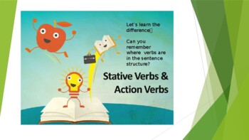 Preview of Stative Verbs and Action Verbs.