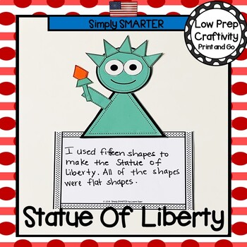 Preview of Statue Of Liberty Themed Cut and Paste Shape Math Craftivity