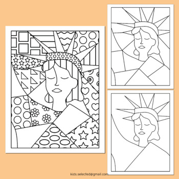 statue of liberty drawing outline for kids