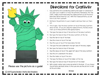 Statue of Liberty Craft by Crafty Bee Creations | TpT