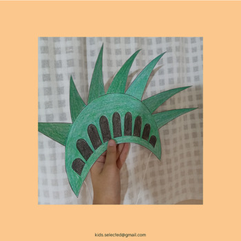 USA Paper Hats Craft Statue of Liberty Crown 4th July 