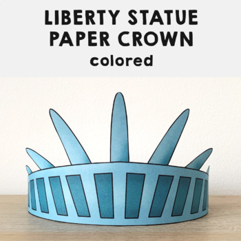 USA Paper Hats Craft Statue of Liberty Crown 4th July 