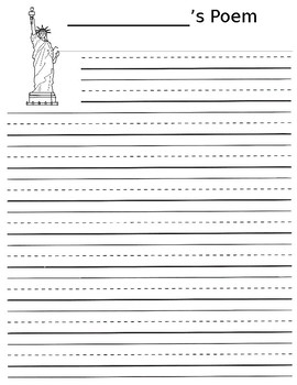 Statue of Liberty Poem Template by Fundamentally Elementary TPT