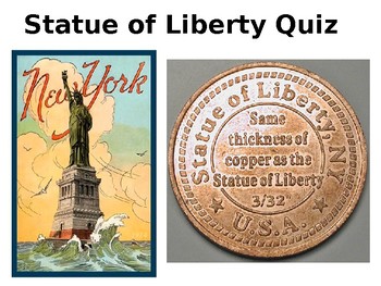 Preview of Statue of Liberty Quiz and Review - American Symbols Unit