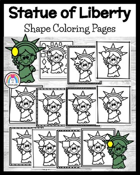 Preview of Statue of Liberty Shape Coloring Pages Booklet: Kindergarten US Symbols