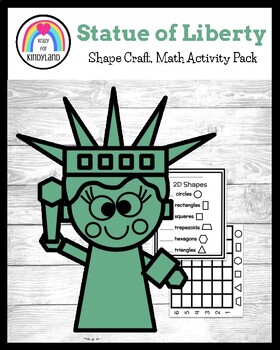 Preview of Statue of Liberty Shape Craft: Graph, Counting Activity for US Symbols Centers