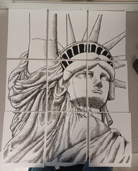 Preview of Statue of Liberty-upper view-4 PDFs for poster printing 4 sizes