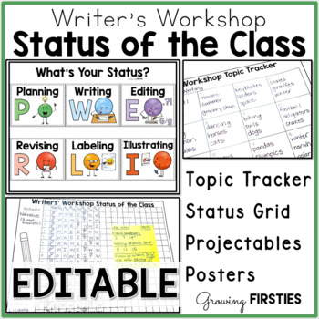 Preview of Writing Teaching Tools, Posters, Status of the Class and Topic Checklist
