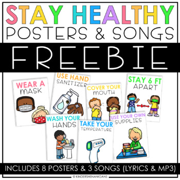 Preview of Stay Healthy Posters | Social Distancing Songs Freebie