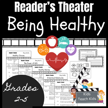 Preview of Stay Healthy Reader's Theater Scripts Eat, Hydrate, Screen Time, Sleep, Exercise