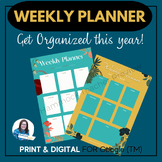 Stay Organized Editable Weekly Planner in Digital or Print