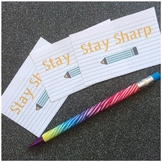 Stay Sharp - End of Year Favor Tags