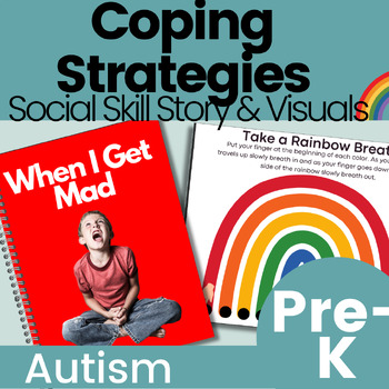 Preview of When I Get Mad Autism Social Skill Story & Visuals to Teach Coping Strategies