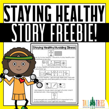 Preview of FREE Staying Healthy Habits Story Functional Life Skills Curriculum