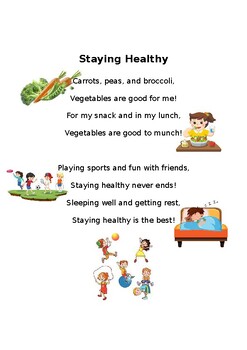 Preview of Staying Healthy poem (editable)