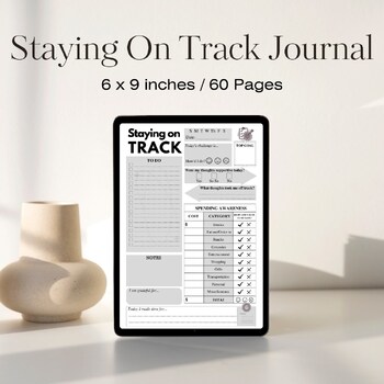 Preview of Staying On Track Journal / Editable Canva Template
