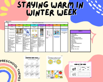 Preview of Staying Warm In Winter Week Lesson | Printable Toddler and Preschool Theme