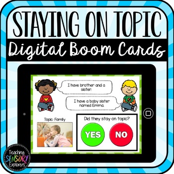 Preview of Staying on Topic Digital Boom Cards (Distance Learning)