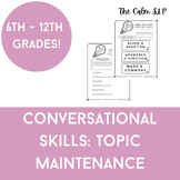Staying on Topic Topic Maintenance Social Skills Middle Sc