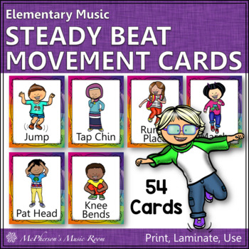 Steady Beat Movement Cards and Posters for Music Activities by Linda