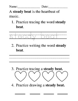 Preview of Steady Beat Worksheet