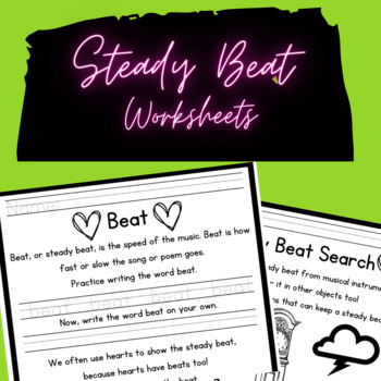 Preview of Steady Beat Worksheets - Beginner Level