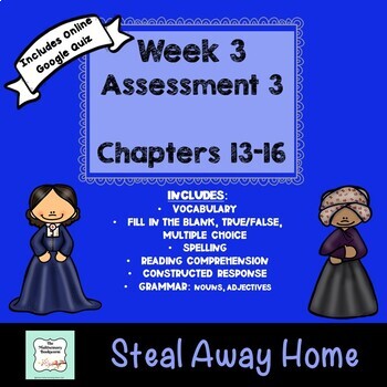 Preview of Steal Away Home Assessment 3: Chapters 13-16 with Distance Learning Google Quiz