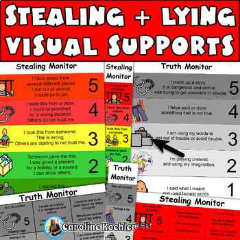 Preview of Stealing and Lying Bundle | Teach Consequences of Stealing and Lies Social Skill