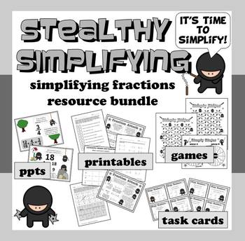 Preview of Stealthy Simplifying - all-in-one simplifying fractions bundle