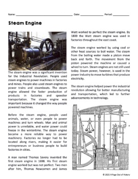 industrial revolution inventions steam engine