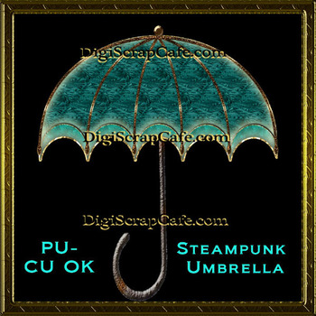 Preview of Steampunk Umbrella Element Transparent Full Size PSD Template Commercial Use